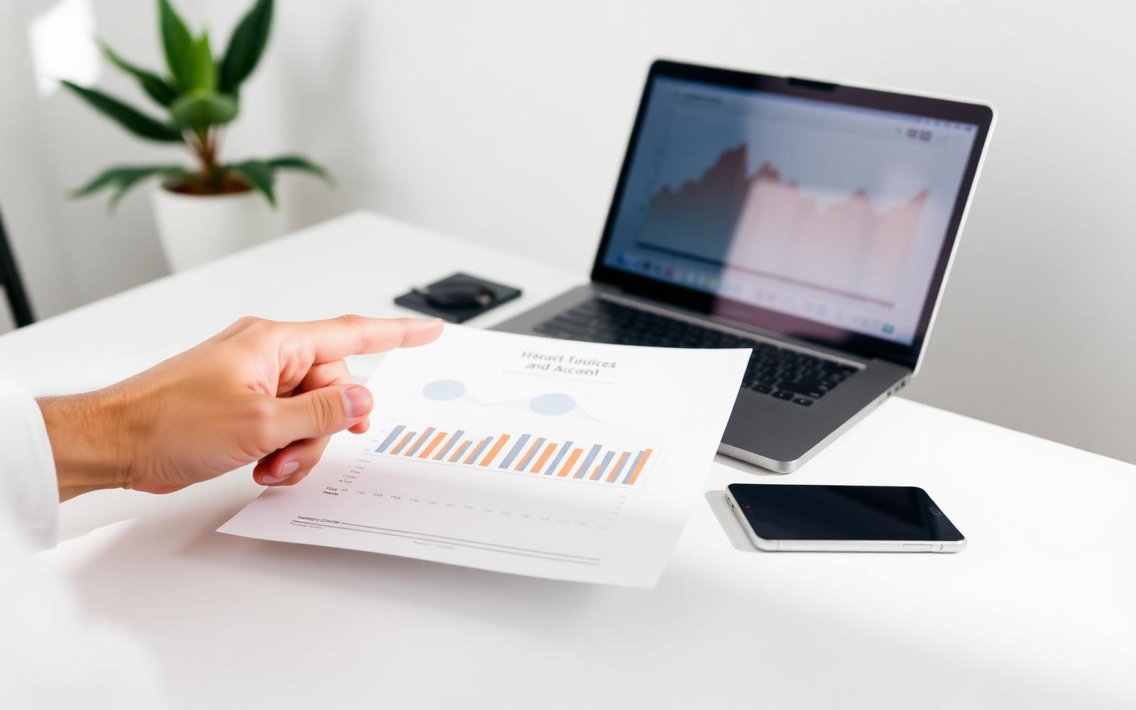 Adviser reviewing financial documents